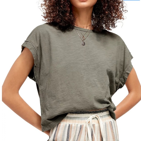 Free People Tops - NWT Free People You Rock Tee / Washed Army